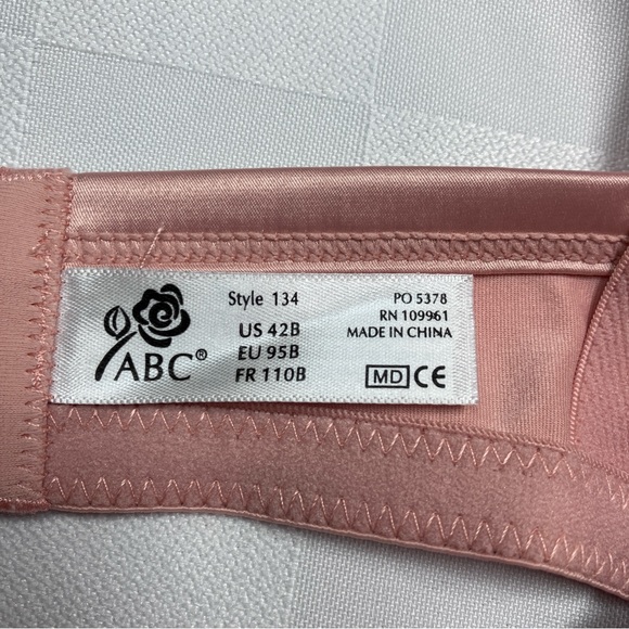ABC Style 134 Rose Satin Trim T-Shirt Mastectomy Bra, 42B - Picture 6 of 13